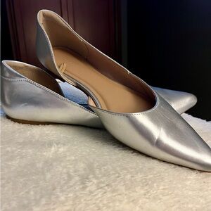 Old Navy Silver Pointed D'Orsay Flats - Women's